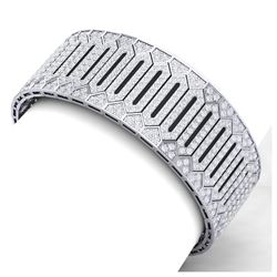 7.76 ctw Blue Sapphire & Diamond Ring 10K White Gold