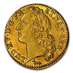 1753-W France Gold Louis D'or MS-64 NGC