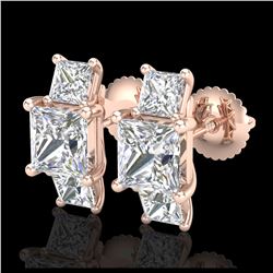 6 ctw Garnet & VS/SI Diamond Tennis Earrings 10K Yellow Gold