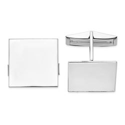 14K WG Square Cuff Links