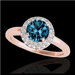 1.55 ctw H-SI/I Diamond Solitaire Halo Ring 10K Rose Gold