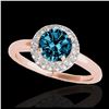 Image 1 : 1.55 ctw H-SI/I Diamond Solitaire Halo Ring 10K Rose Gold