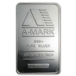 100 oz Silver Bar - A-Mark (Pressed)