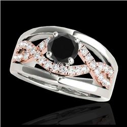 1.07 ctw Fancy Intense Blue Diamond Art Deco Earrings 18K Rose Gold