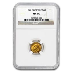 1903 Gold $1.00 Louisiana Purchase McKinley MS-65 NGC