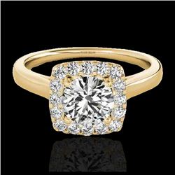 2 ctw Ruby & VS/SI Diamond Necklace Halo 18K Yellow Gold