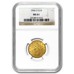 1906-D $10 Liberty Gold Eagle MS-61 NGC