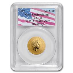 1999 Australia 1 oz Gold Nugget Gem Unc PCGS (WTC Ground Zero)
