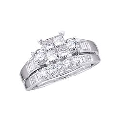 14kt White Gold Round Diamond Cross Pendant 1/3 Cttw