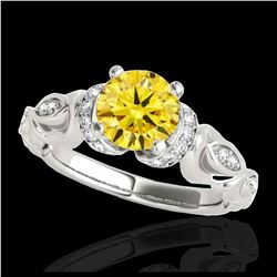 1.85 ctw SI/I Fancy Intense Yellow Diamond Ring 10K Rose Gold