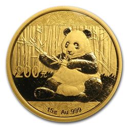 2017 China 15 gram Gold Panda BU (Sealed)
