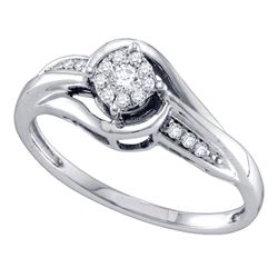 10kt Yellow Gold Mens Round Diamond Rectangle Arched Cluster Ring 1/2 Cttw
