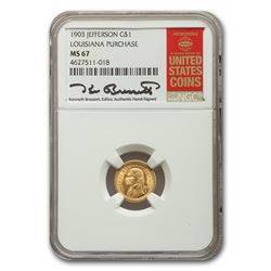 1903 Gold $1.00 Louisiana Purchase Jefferson MS-67 NGC