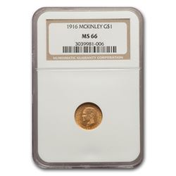 1916 Gold $1.00 McKinley Commemorative MS-66 NGC
