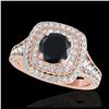 Image 1 : 1.37 ctw SI Fancy Blue Diamond Halo Ring 10K White Gold