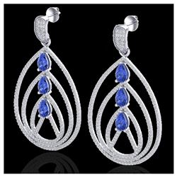 3.70 ctw Fancy Black Diamond Solitaire Stud Earrings 10K White Gold