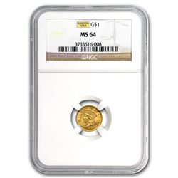 $1 Indian Head Gold Type 3 MS-64 NGC/PCGS