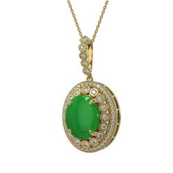 13.84 ctw Blue Topaz & Diamond Necklace 14K Rose Gold