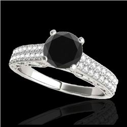 1 ctw Intense Fancy Yellow Diamond Art Deco Ring 18K Rose Gold