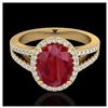 Image 1 : 1.25 ctw SI/I Fancy Intense Yellow Diamond Ring 10K White Gold