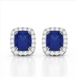 16 ctw Sky Blue Topaz Earrings Vintage 10K Yellow Gold
