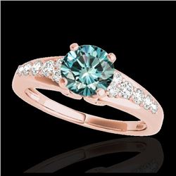 1.50 ctw SI/I Fancy Intense Yellow Diamond Ring 10K Rose Gold