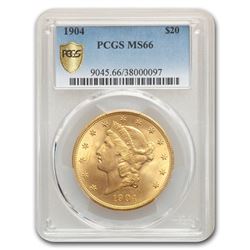 1904 $20 Liberty Gold Double Eagle MS-66 PCGS