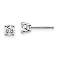 14k White Gold 2/3ct Cert Lab Grown Diamond 4-Prong Earring