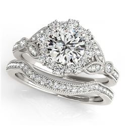 1.85 ctw VS/SI Diamond 3 Stone Princess Cut 2pc Set 14K Rose Gold
