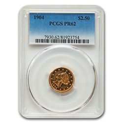 1904 $2.50 Liberty Gold Quarter Eagle PR-62 PCGS