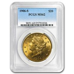 1906-S $20 Liberty Gold Double Eagle MS-62 PCGS