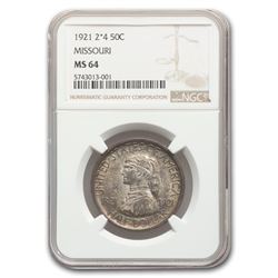 1921 Missouri Half Dollar 2*4 MS-64 NGC