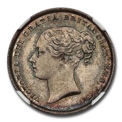 1852 Great Britain Silver Shilling Queen Victoria MS-65 NGC