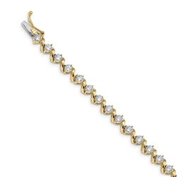 14k Yellow Gold 2ct Diamond 10 mm Bracelet - 7 in.
