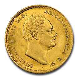 1835 Great Britain Gold Half-Sovereign William IV MS-63 NGC