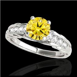 1.50 ctw SI Fancy Blue Diamond Solitaire Ring 10K White Gold