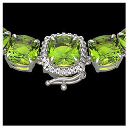 5.50 ctw Sapphire & VS/SI Diamond Necklace 18K Yellow Gold