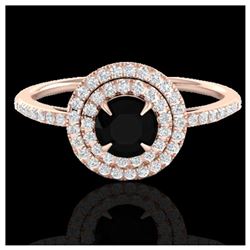 1.09 ctw Fancy Intense Blue Diamond Art Deco Earrings 18K Rose Gold