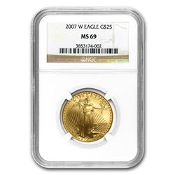 2007-W 1/2 oz Burnished Gold American Eagle MS-69 NGC