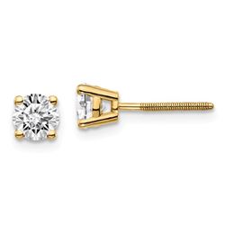 14k Yellow Gold 3/4ct Cert. Lab Grown Diamond Earring
