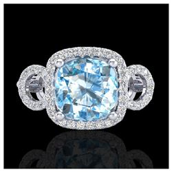 1.14 ctw Fancy Intense Blue Diamond Art Deco Necklace 18K Rose Gold