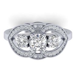 1.85 ctw VS/SI Diamond Art Deco Stud Earrings 14K Rose Gold