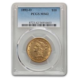 1892-O $10 Liberty Gold Eagle MS-62 PCGS