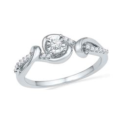 10kt White Gold Round Diamond Heart Pendant .01 Cttw