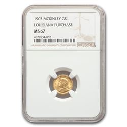 1903 Gold $1.00 Louisiana Purchase McKinley MS-67 NGC