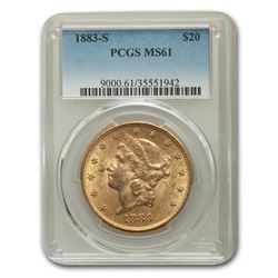 1883-S $20 Liberty Gold Double Eagle MS-61 PCGS