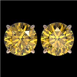 7.54 ctw Turquoise & Diamond Earrings 14K Yellow Gold