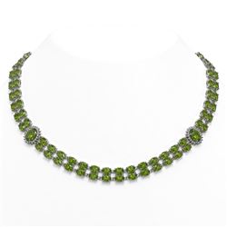 6.0 ctw Cushion Black Diamond Necklace 14K Yellow Gold
