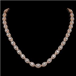 78.34 ctw Sky Topaz & Diamond Halo Necklace 10K Rose Gold