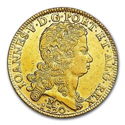 1730-M Brazil Gold 12\,800 Reis Joao V AU-55 NGC